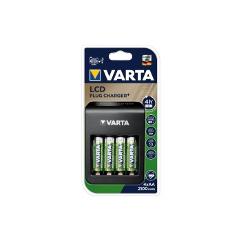 Varta Chargeur mural , y.compris 4x AA 2100 mAh, affichage LCD, sortie USB Varta Chargeur mural , y.compris 4x AA 2100 mAh, affichage LCD, sortie USB