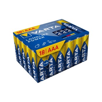 VARTA Longlife Power AAA, 1.5V, 18Stk, 18 Stück, Cube Verpackung VARTA Longlife Power AAA, 1.5V, 18Stk, 18 Stück, Cube Verpackung
