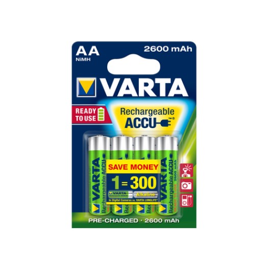 VARTA accu AA 2600mAh, emballage de 4 accus, NiMH, 1.2V