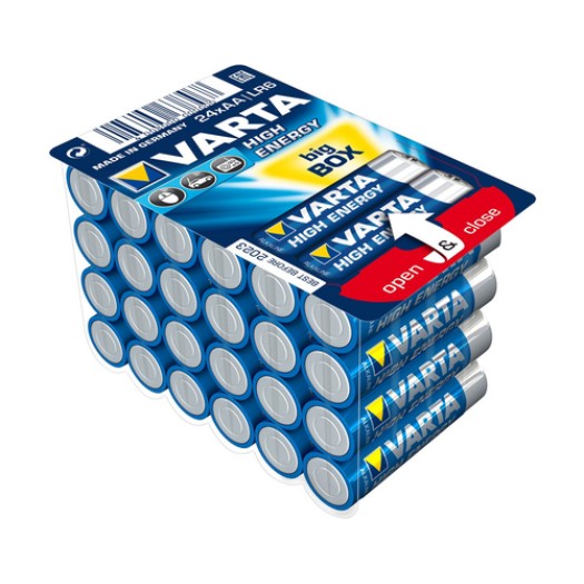   VARTA High Energy Batterie AA, 1.5V, 24 pièces, équivalent LR06, MIGNON, AM3, AA 