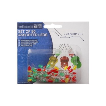 Velleman Bauteil-Set LEDs, Menge: 80 Stück, rouge, vert, jaune Velleman Bauteil-Set LEDs, Menge: 80 Stück, rouge, vert, jaune