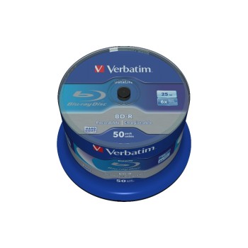 Verbatim BD-R 6x Single Layer 25GB 50-Spind, 50er Spindel n.printable Verbatim BD-R 6x Single Layer 25GB 50-Spind, 50er Spindel n.printable