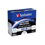 Verbatim BD-R M-DISC 25GB 5er P, bis 4-fach, printable, Jewel Case