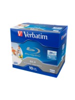 Verbatim BD-R 6x Single Layer 25GB 10-Pck., Blu-ray printable, Jewel Case,