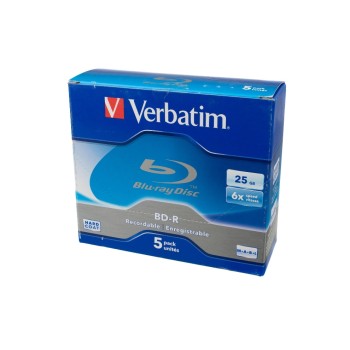 Verbatim BD-R 6x Single Layer 25GB 5-Pck., Blu-ray Scratchguard plus, Jewel Case Verbatim BD-R 6x Single Layer 25GB 5-Pck., Blu-ray Scratchguard plus, Jewel Case