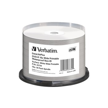 Verbatim DVD-R Medien 4.7GB,16x,50er Spind, Printable Surface Waterproof o. Logo Verbatim DVD-R Medien 4.7GB,16x,50er Spind, Printable Surface Waterproof o. Logo