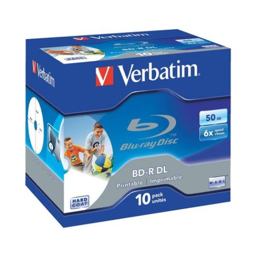 Verbatim BD-R 6x Dual Layer 50GB 10 Pck, Blu-ray Scratchguard plus, imprimable
