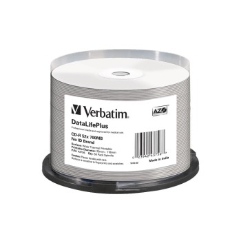 Verbatim CD-R 52x 80Min/700MB 50-Spindel, Thermo printable o.Logo Verbatim CD-R 52x 80Min/700MB 50-Spindel, Thermo printable o.Logo
