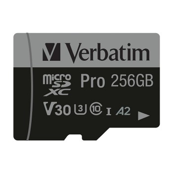 Verbatim Card Pro U3 SDXC Card C10 256GB, UHS-I U3, les. 100MB/s, schr. 90MB/s Verbatim Card Pro U3 SDXC Card C10 256GB, UHS-I U3, les. 100MB/s, schr. 90MB/s