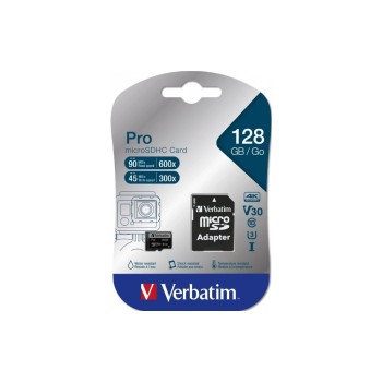 Verbatim Card Pro U3 SDXC Card C10 128GB, UHS-I U3, les. 90MB/s, schr. 45MB/s Verbatim Card Pro U3 SDXC Card C10 128GB, UHS-I U3, les. 90MB/s, schr. 45MB/s