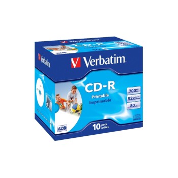 Verbatim CD-R 52x 80Min/700MB 10er Pack, Bis 52-fach,Wide printable Surface Verbatim CD-R 52x 80Min/700MB 10er Pack, Bis 52-fach,Wide printable Surface