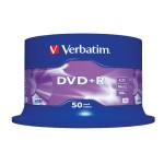 Verbatim DVD+R Medien 4.7GB,16x,50er Spind, n.bedruckbar / mit Logo, Scratch Resistant