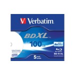 Verbatim BD-R 4x Single Layer 100GB 5-Pck., Blu-ray Super Hard Coat, printable,Jewel C.