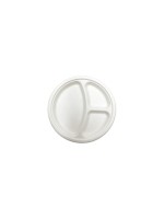 Verive Teller 3-geteilt white 50 Stk., 1 Pack à 50 Stk. Zuckerrohr