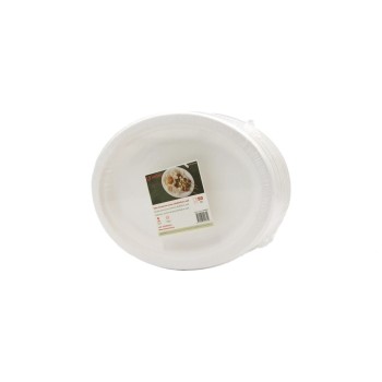 Verive Teller oval Zuckerrohr 20cm, 1 Pack à 50 Stk. 26 x 20 cm weiss