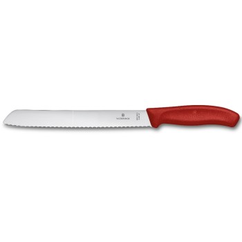 Victorinox Swiss Classic Brotmesser, rot, 21 cm, Wellenschliff