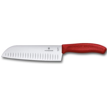 Victorinox Swiss Classic Santokumesser, rot, 17 cm, Kullenschliff