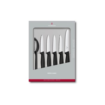 Victorinox Swiss Classic Gemüsemesser Set, 6- teilig schwarz, PP Polypropylen