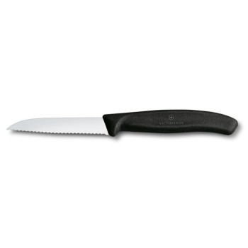 Victorinox Swiss Classic Gemüsemesser 8cm, 1 Stk. schwarz, Wellenschliff, 8cm