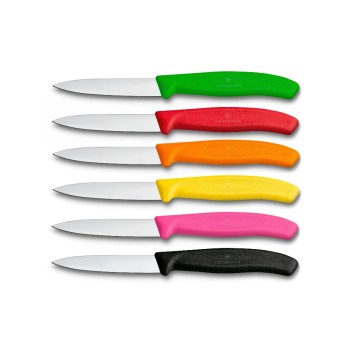 Victorinox Swiss Classic Gemüsemesser 8cm, 6 Stk. schwarz, Gerader Schliff, 8cm