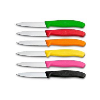 Victorinox Swiss Classic Gemüsemesser 10cm, 6 Stk. schwarz, Gerader Schliff, 10cm