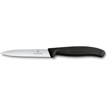 Victorinox Swiss Classic Gemüsemesser 10cm, 1 Stk. schwarz, Wellenschliff, 10cm