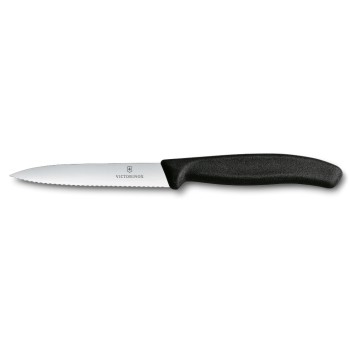 Victorinox Swiss Classic Gemüsemesser 8cm, 6 Stk. schwarz, Wellenschliff, 8cm