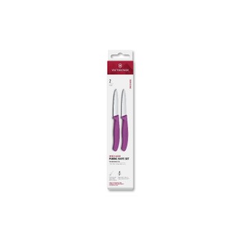 Victorinox Classic Gemüsemesser 8cm violett, Set 2tgl, gerader + Wellenschliff Mittelsp. Victorinox Classic Gemüsemesser 8cm violett, Set 2tgl, gerader + Wellenschliff Mittelsp.
