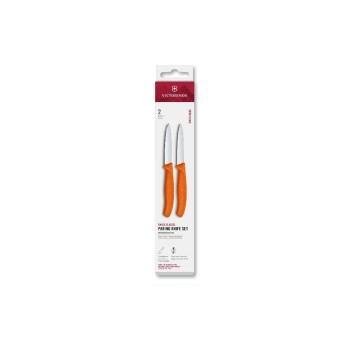 Victorinox Classic Gemüsemesser 8cm orange, Set 2tgl, gerader + Wellenschliff Mittelsp. Victorinox Classic Gemüsemesser 8cm orange, Set 2tgl, gerader + Wellenschliff Mittelsp.