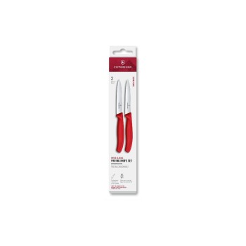 Victorinox Classic Gemüsemesser 10cm red S., Set 2tgl, gerader + Wellenschliff Mittelsp. Victorinox Classic Gemüsemesser 10cm red S., Set 2tgl, gerader + Wellenschliff Mittelsp.