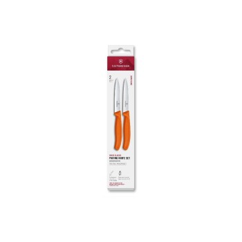 Victorinox Classic Gemüsemesser 10cm orange, Set 2tgl, gerader + Wellenschliff Mittelsp. Victorinox Classic Gemüsemesser 10cm orange, Set 2tgl, gerader + Wellenschliff Mittelsp.