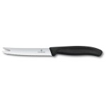 Victorinox Classic Käse- et Wurstmesser, mit Wellenschliff, 11cm, noir