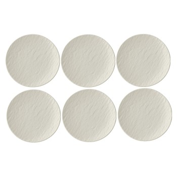 Villeroy & Boch Manufac. Rock Brotteller, weiss, 6 Stück, 16cm Villeroy & Boch Manufac. Rock Brotteller, weiss, 6 Stück, 16cm