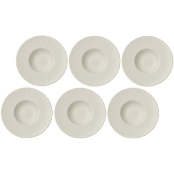 Villeroy & Boch Manufac. Rock Pastateller, weiss, 6 Stück, 29cm Villeroy & Boch Manufac. Rock Pastateller, weiss, 6 Stück, 29cm