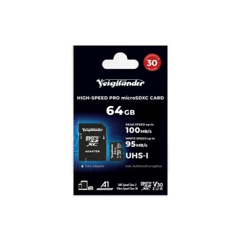 Voigtländer Carte microSDXC PRO 64 GB UHS-I U3 V30 High-Speed