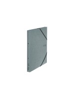 VON Ringbuch A4 mit 2 Ringen, mit elastischen Eckbändern, Karton, grau