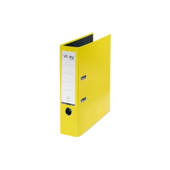 VON Ordner A4, Rückenbreite 80 mm, Karton mit PP/Papier, gelb