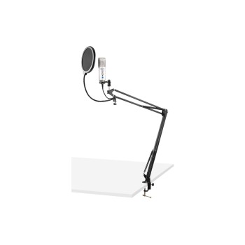 Vonyx CMS320T, USB-Mikrofon, Tischarm, Popfilter, silver Vonyx CMS320T, USB-Mikrofon, Tischarm, Popfilter, silver