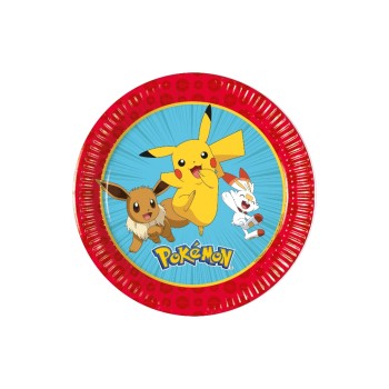 Fiesta Teller Pokemon, 20 cm, 8 Stk, Papier FSC