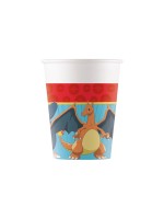 We fiesta Party Gobelets jetables Pokémon 200 ml, 8 Pièce/s, Bleu/Rouge
