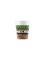 We fiesta Party Gobelets jetables Minecraft 200 ml, 8 Pièce/s, Brun