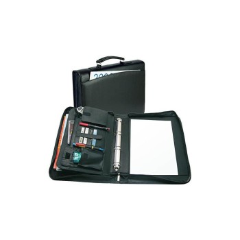 Wedo Organizer Kunstcuir noir, mit Tragegriff, 4-Ring-Mechanik