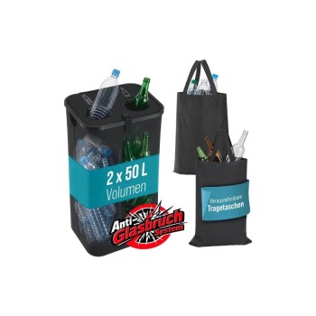 EASYmaxx Pfandflaschen Sammelbehälter 100l, Recyclingtasche, Sammelbehälter Kunstoff