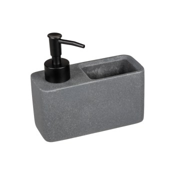 Wenko Distributeur de savon Resa 150 ml, Gris foncé/Noir Wenko Distributeur de savon Resa 150 ml, Gris foncé/Noir