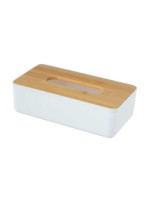 Wenko Kosmetiktuchbox Rotello, white, Bambus/ Kunststoff