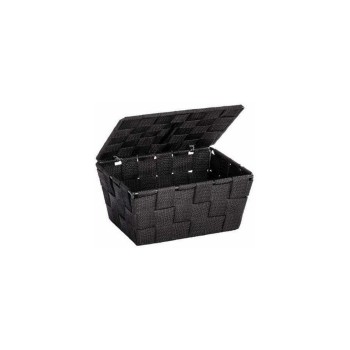 Wenko Badkorb Adria mit Deckel, Polypropylen, Schwarz Wenko Badkorb Adria mit Deckel, Polypropylen, Schwarz