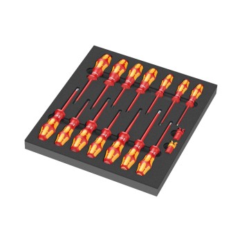 Wera Jeux de tournevis VDE 9711 Insert en mousse, 16 pièces Wera Jeux de tournevis VDE 9711 Insert en mousse, 16 pièces