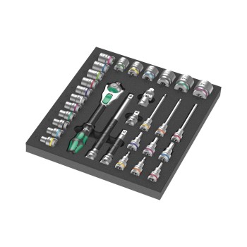 Wera Jeu de cliquets 8000 C Zyklop 9722 Insert en mousse, 31 pièces Wera Jeu de cliquets 8000 C Zyklop 9722 Insert en mousse, 31 pièces
