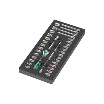 Wera Jeu de cliquets 8000 A Zyklop 9720 Insert en mousse, 37 pièces Wera Jeu de cliquets 8000 A Zyklop 9720 Insert en mousse, 37 pièces