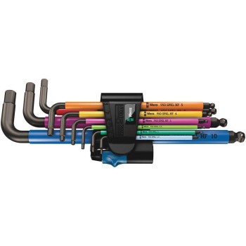 Wera Winkelschlüsselsatz BlackLaser, 950/9 Hex-Plus Multicolour HF 1
